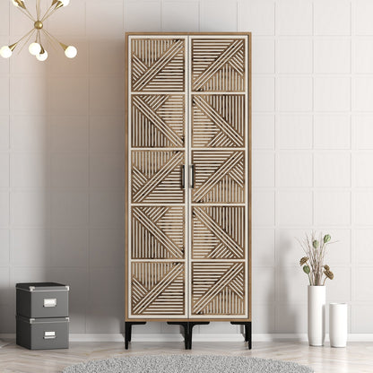 Ντουλάπα 80x201.4x47.5 εκ Walnut Cream 845HCT5441