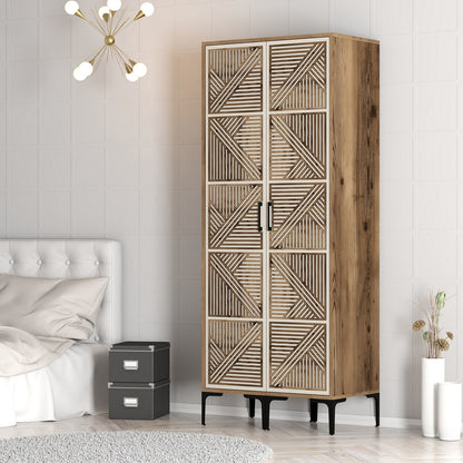 Ντουλάπα 80x201.4x47.5 εκ Walnut Cream 845HCT5441