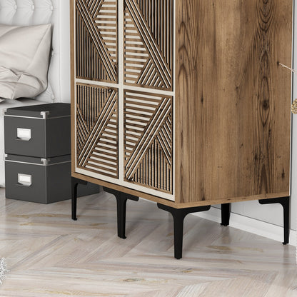 Ντουλάπα 80x201.4x47.5 εκ Walnut Cream 845HCT5441