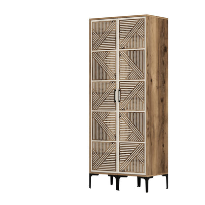 Ντουλάπα 80x201.4x47.5 εκ Walnut Cream 845HCT5441