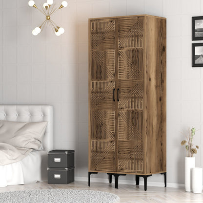 Ντουλάπα Έπιπλο Εισόδου σε 4 Χρωματισμούς Ψηλό Ντουλάπι Κρεμάστρα Ραφιέρα Κρεβατοκάμαρας Έπιπλο Μπάνιου Ανοιχτή Ντουλάπα 845HCT5440