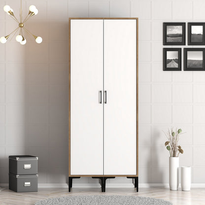 Ντουλάπα 80x201.4x47.5 εκ Walnut White 845HCT5445