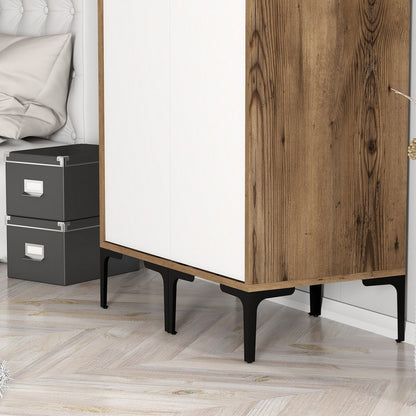Ντουλάπα 80x201.4x47.5 εκ Walnut White 845HCT5445