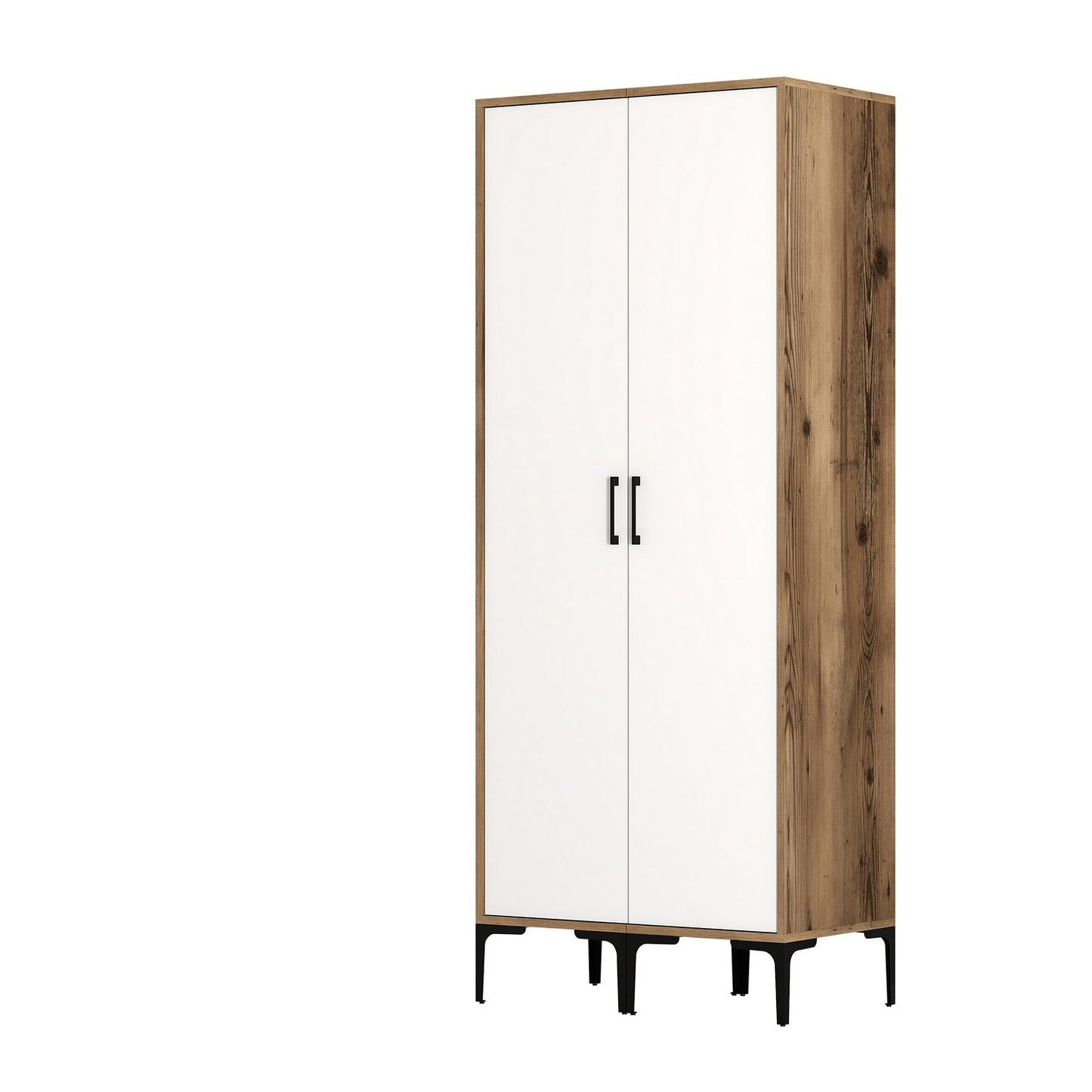 Ντουλάπα 80x201.4x47.5 εκ Walnut White 845HCT5445