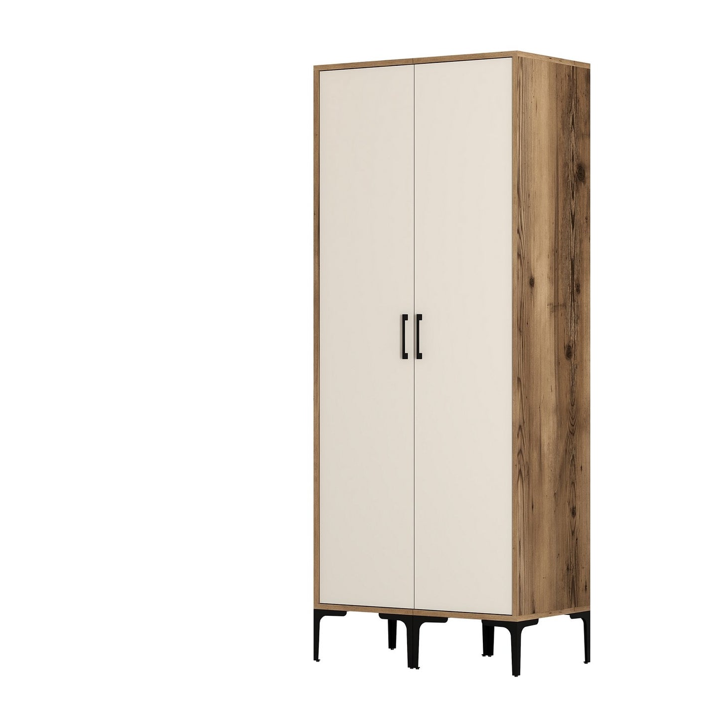 Ντουλάπα 80x201.4x47.5 εκ Walnut Cream 845HCT5446