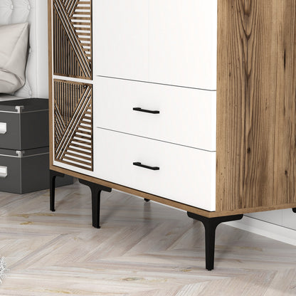 Ντουλάπα 120x201.4x47.5 εκ Walnut White 845HCT5450