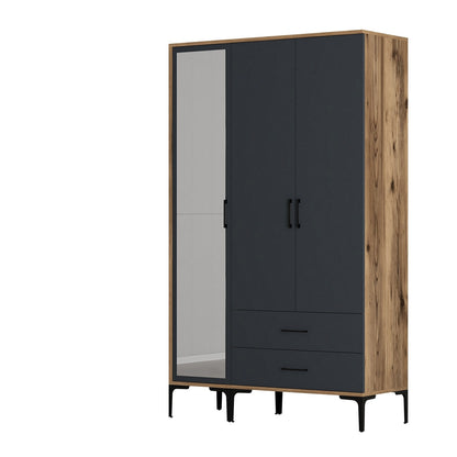 Ντουλάπα 120x201.4x47.5 εκ Walnut Anthracite 845HCT5454