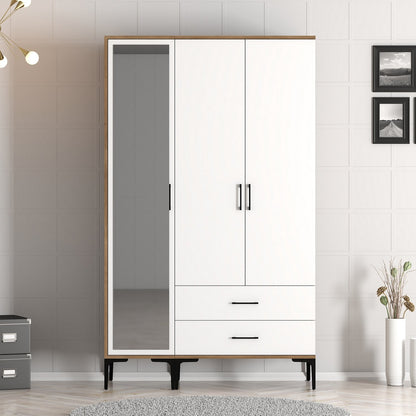 Ντουλάπα 120x201.4x47.5 εκ Walnut White 845HCT5455