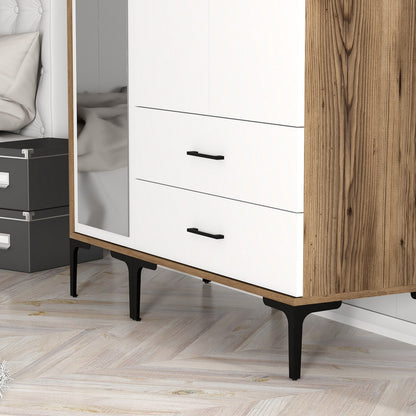Ντουλάπα 120x201.4x47.5 εκ Walnut White 845HCT5455