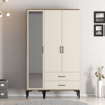 Ντουλάπα 120x201.4x47.5 εκ Walnut Cream 845HCT5456