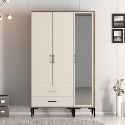 Ντουλάπα 120x201.4x47.5 εκ Walnut Cream 845HCT5456