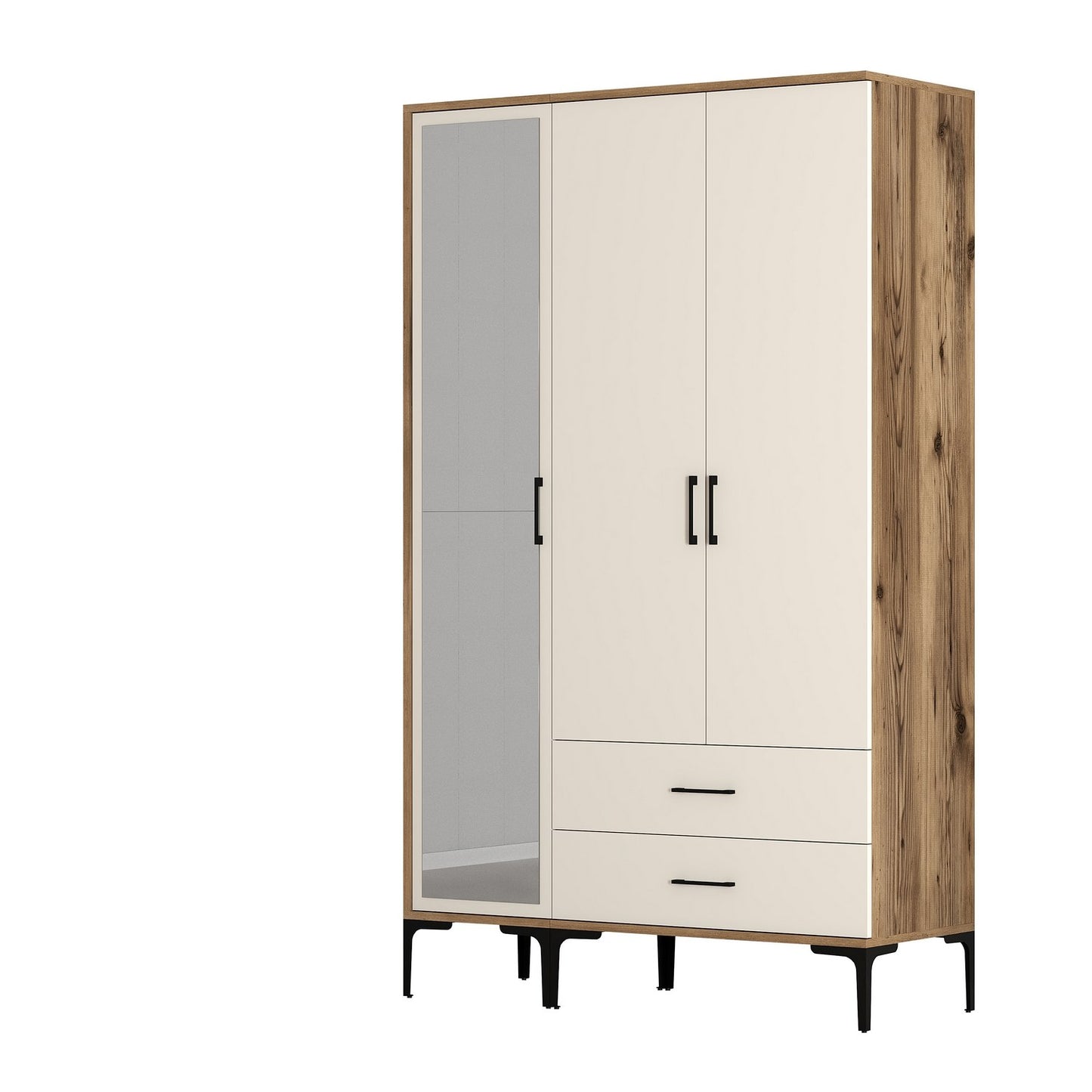 Ντουλάπα 120x201.4x47.5 εκ Walnut Cream 845HCT5456