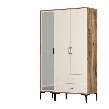 Ντουλάπα 120x201.4x47.5 εκ Walnut Cream 845HCT5456