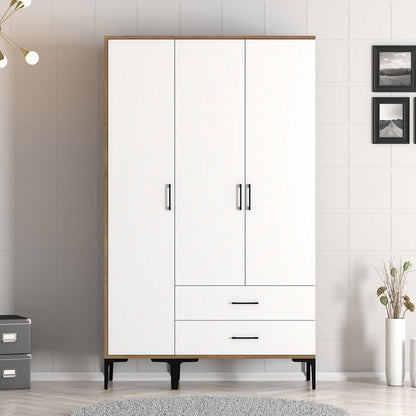 Ντουλάπα 120x201.4x47.5 εκ Walnut White 845HCT5460