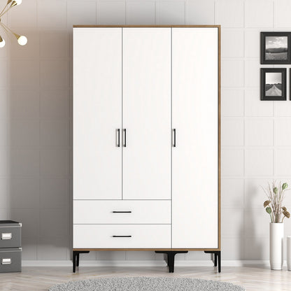 Ντουλάπα 120x201.4x47.5 εκ Walnut White 845HCT5460