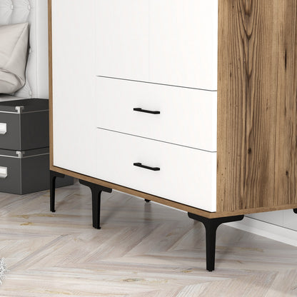 Ντουλάπα 120x201.4x47.5 εκ Walnut White 845HCT5460
