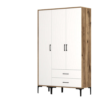 Ντουλάπα 120x201.4x47.5 εκ Walnut White 845HCT5460