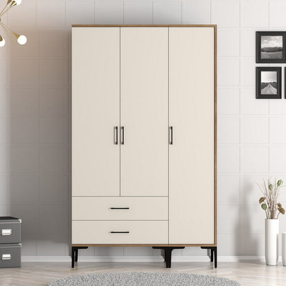 Ντουλάπα 120x201.4x47.5 εκ Walnut Cream 845HCT5461
