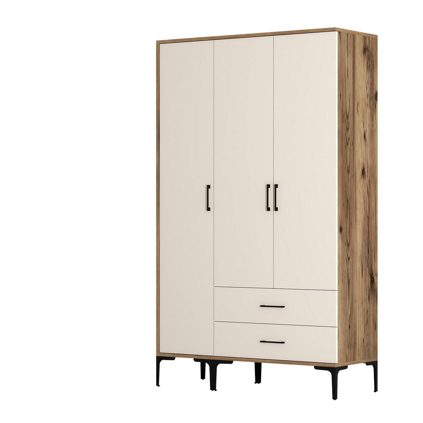 Ντουλάπα 120x201.4x47.5 εκ Walnut Cream 845HCT5461