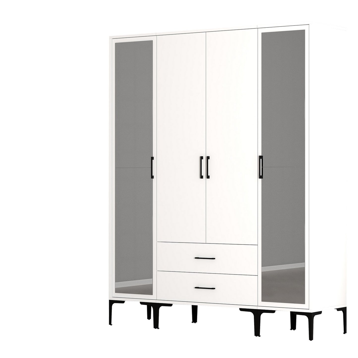 Ντουλάπα 160x201.4x47.5 εκ Λευκό 845HCT5478