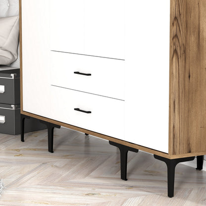 Ντουλάπα 160x201.4x47.5 εκ Walnut White 845HCT5480