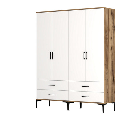 Ντουλάπα 160x201.4x47.5 εκ Walnut White 845HCT5485