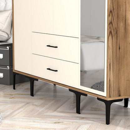 Ντουλάπα 160x201.4x47.5 εκ Walnut Cream 845HCT5496