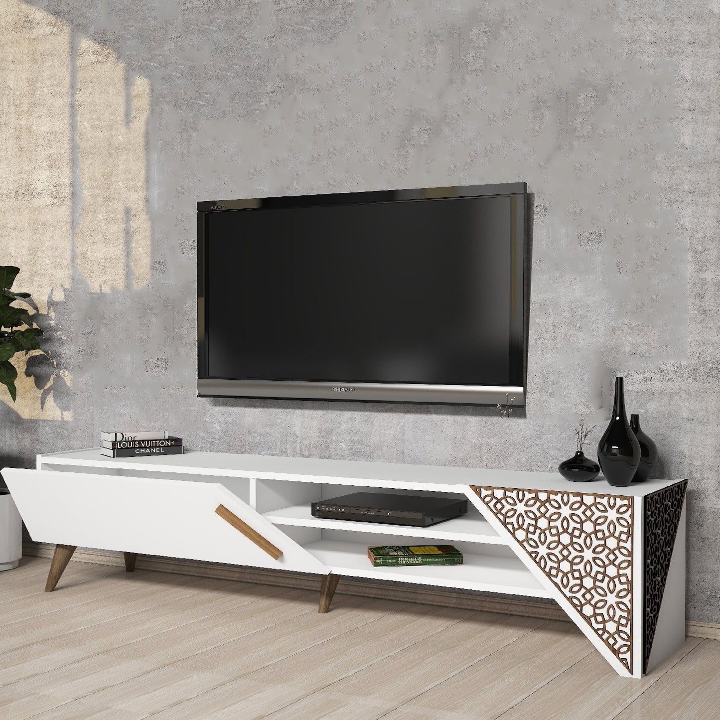 Έπιπλο Τηλεόρασης TV Βάση Σύνθεση Λευκό | 845HCT5501
