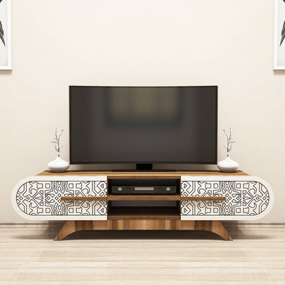 Έπιπλο Τηλεόρασης TV Βάση Σύνθεση Καρυδί Κρεμ | 845HCT5505