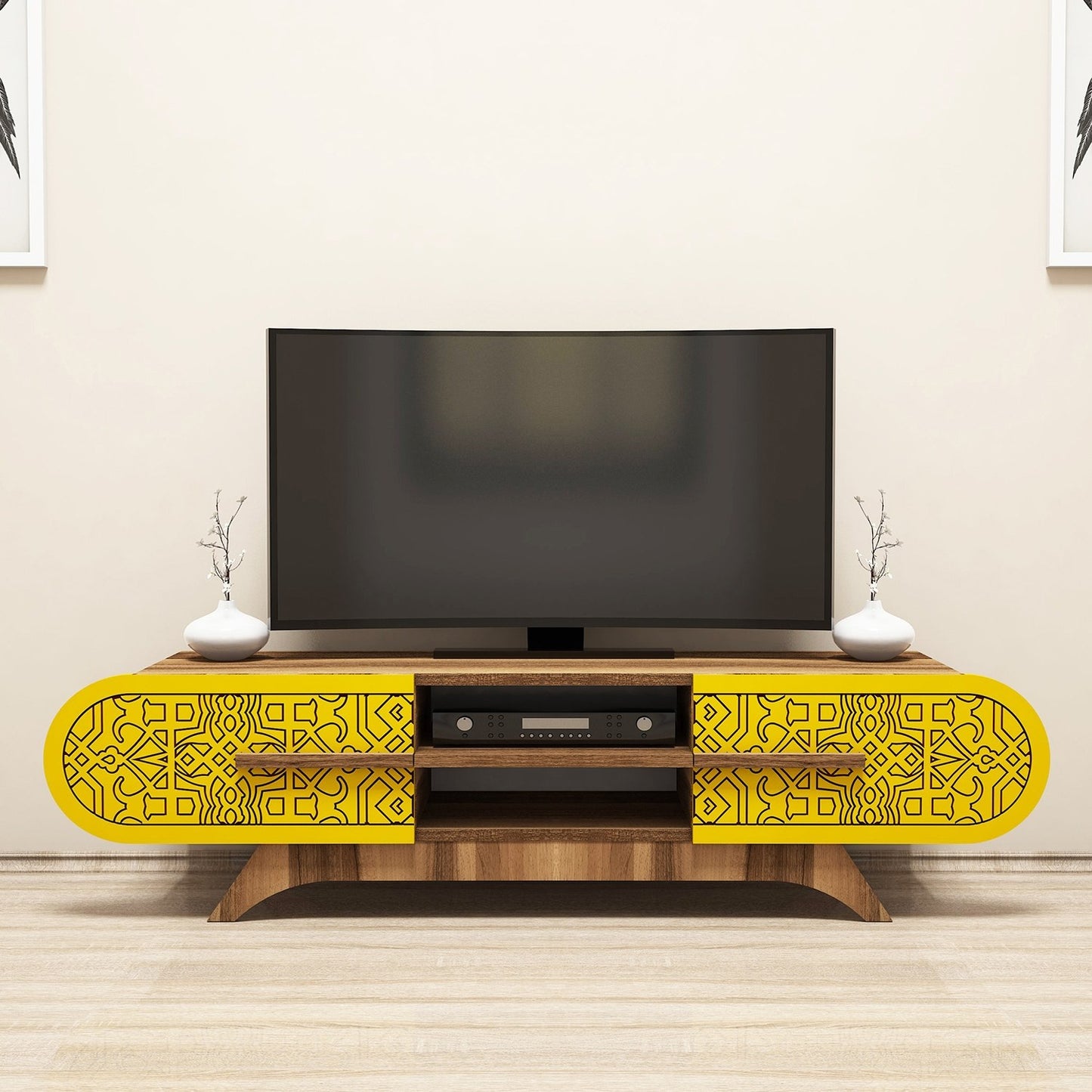 Έπιπλο Τηλεόρασης TV Βάση Σύνθεση Καρυδί Yellow | 845HCT5506