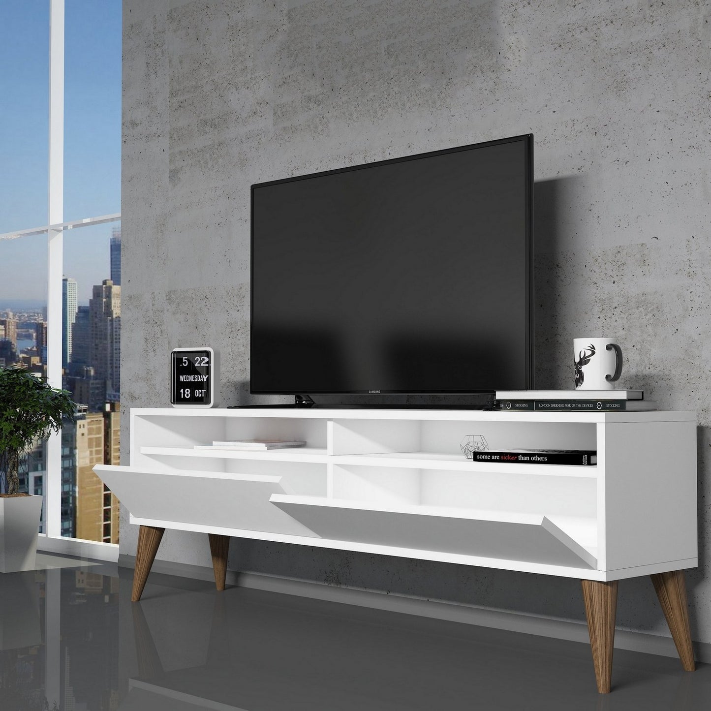Έπιπλο Τηλεόρασης TV Βάση Σύνθεση Λευκό | 845HCT5508