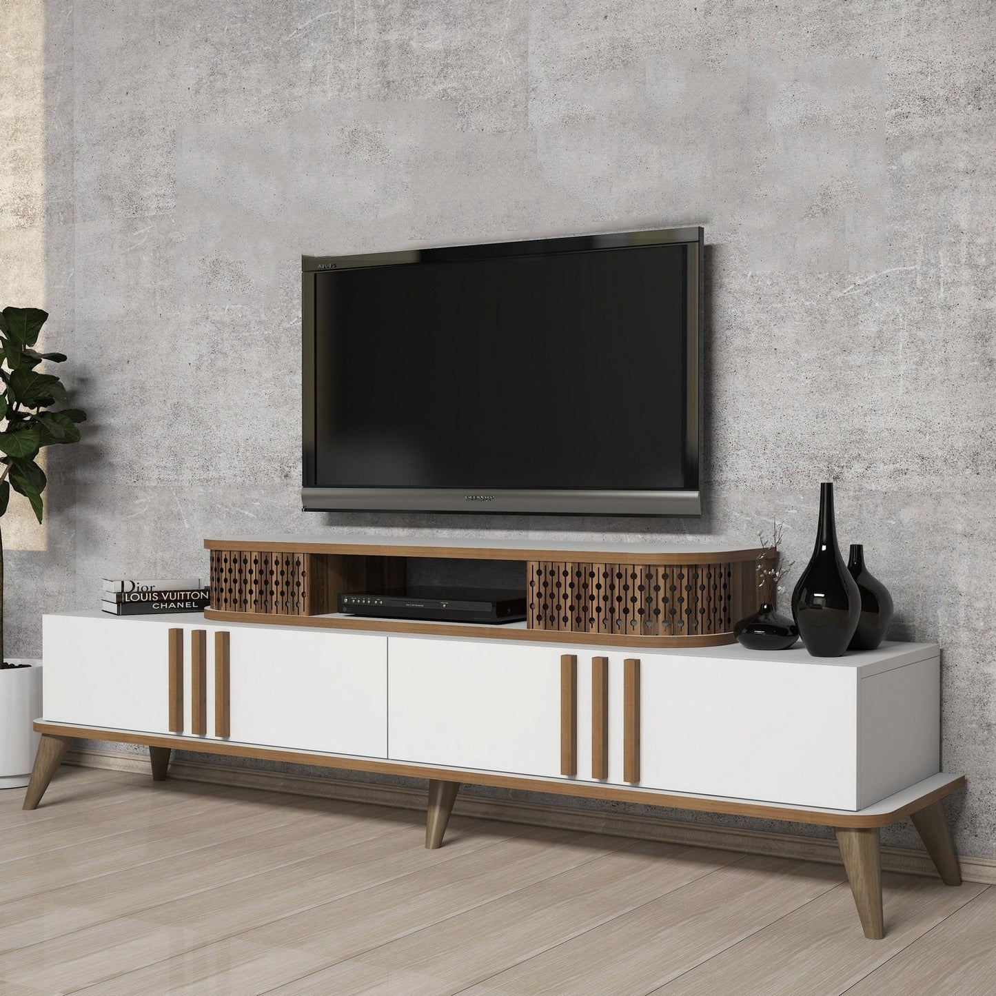 Έπιπλο Τηλεόρασης TV Βάση Σύνθεση Λευκό | 845HCT5512