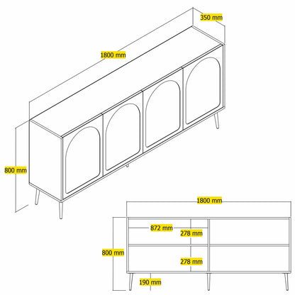 Μπουφές Atlas
Χρυσό 180x35x80cm | 845HCT5529