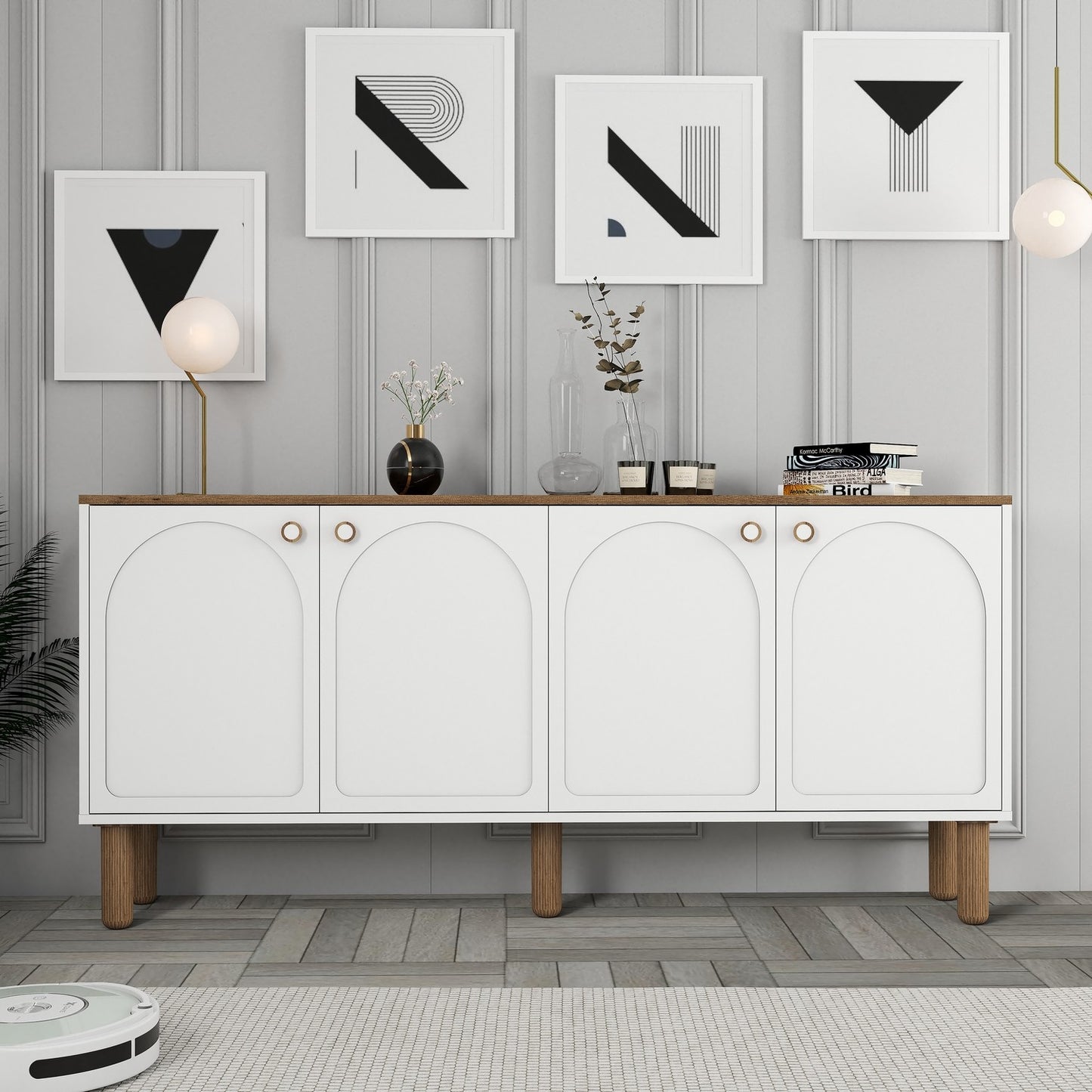 Μπουφές Λευκό 180x35x84cm | 845HCT5536