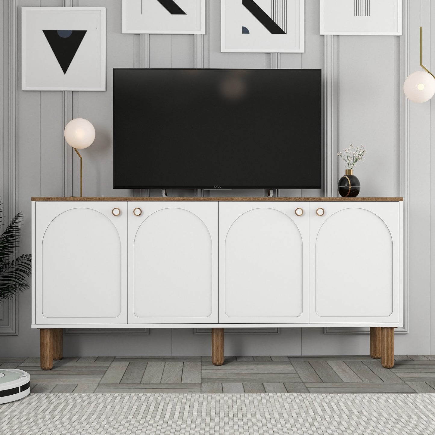 Μπουφές Λευκό 180x35x84cm | 845HCT5536