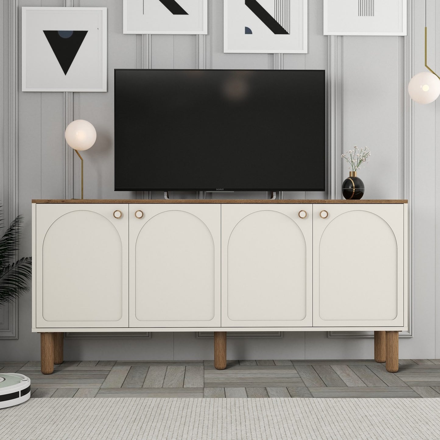 Μπουφές Κρεμ 180x35x84cm | 845HCT5537