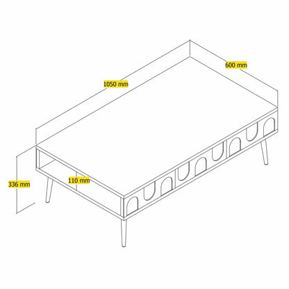 Τραπεζάκι Σαλονιού Λευκό - Χρυσό 105 x 60 x 33,6 εκ GR845HCT5540