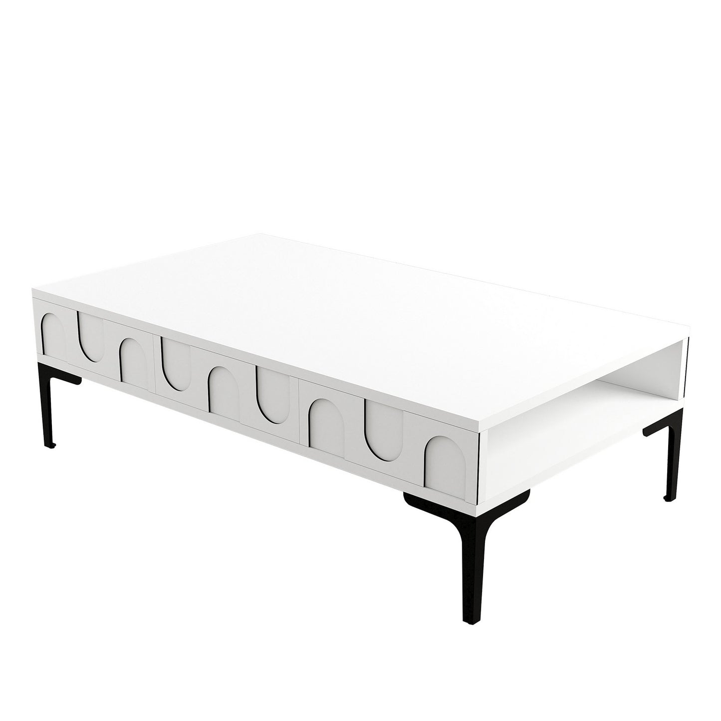 Τραπεζάκι Σαλονιού Λευκό - Μαύρο 105 x 60 x 32,6 εκ GR845HCT5543