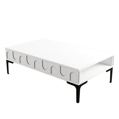Τραπεζάκι Σαλονιού Λευκό - Μαύρο 105 x 60 x 32,6 εκ GR845HCT5543