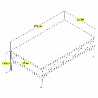 Τραπεζάκι Σαλονιού Κρεμ - Μαύρο 105 x 60 x 32,6 εκ GR845HCT5544
