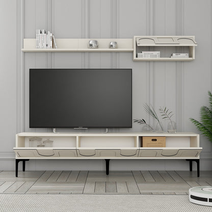 Έπιπλο Τηλεόρασης TV Βάση Σύνθεση Κρεμ Μαύρο | 845HCT5584