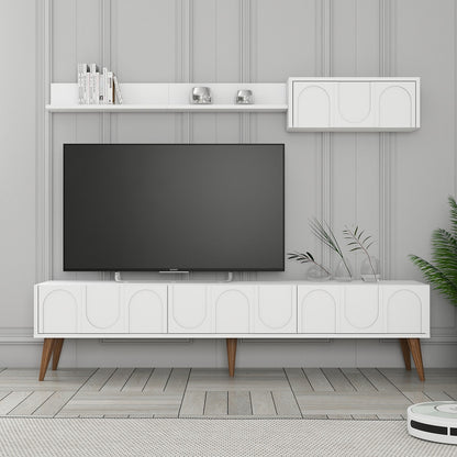 Έπιπλο Τηλεόρασης TV Βάση Σύνθεση Λευκό Καρυδί | 845HCT5586