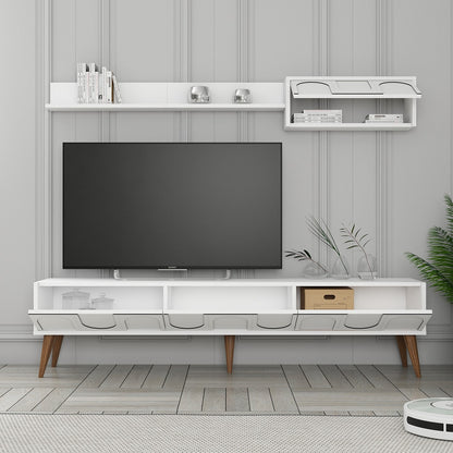 Έπιπλο Τηλεόρασης TV Βάση Σύνθεση Λευκό Καρυδί | 845HCT5586