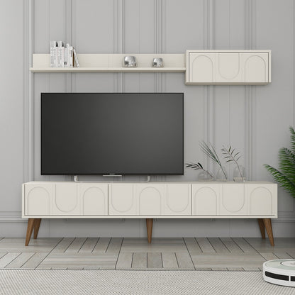 Έπιπλο Τηλεόρασης TV Βάση Σύνθεση Κρεμ Καρυδί | 845HCT5587