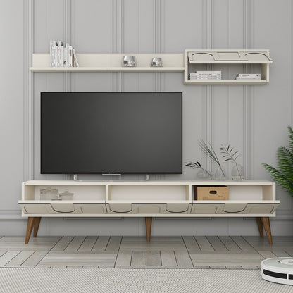 Έπιπλο Τηλεόρασης TV Βάση Σύνθεση Κρεμ Καρυδί | 845HCT5587