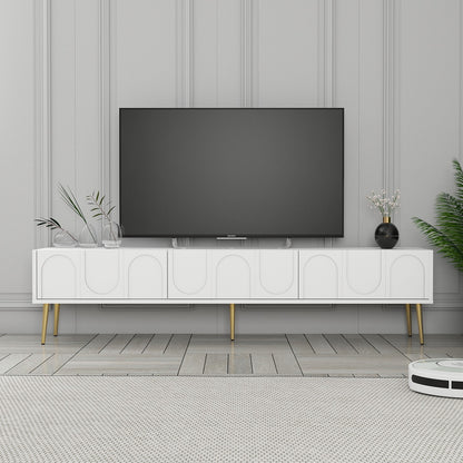 Έπιπλο Τηλεόρασης TV Βάση Σύνθεση Λευκό Χρυσό | 845HCT5589
