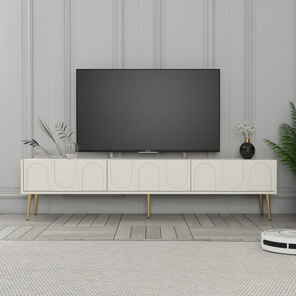 Έπιπλο Τηλεόρασης TV Βάση Σύνθεση Κρεμ Χρυσό | 845HCT5590