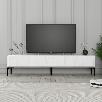 Έπιπλο Τηλεόρασης TV Βάση Σύνθεση Λευκό Μαύρο | 845HCT5592