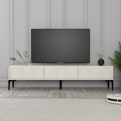 Έπιπλο Τηλεόρασης TV Βάση Σύνθεση Κρεμ Μαύρο | 845HCT5593