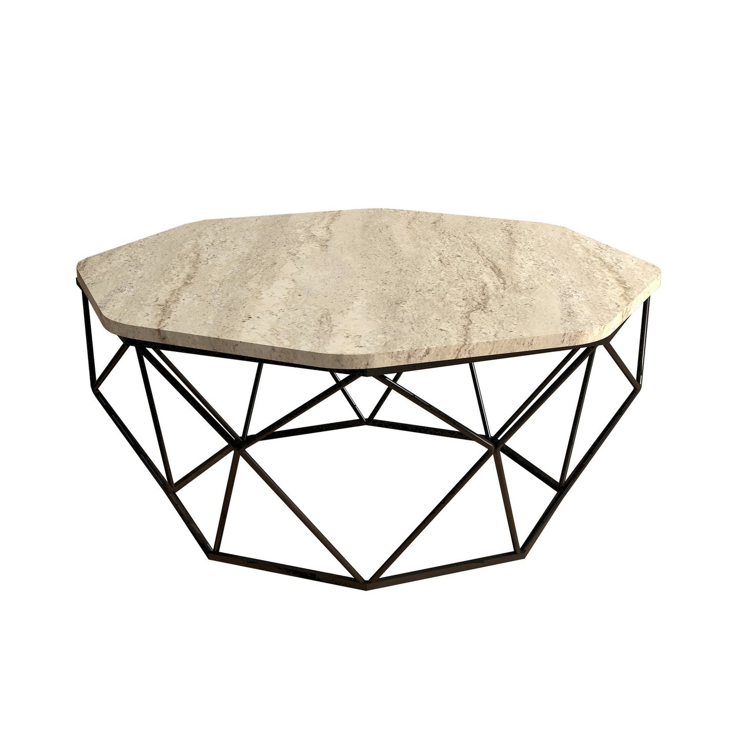 Τραπεζάκι Σαλονιού Travertine 90 x 90 x 38 εκ GR845HCT5600